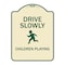 Signmission Designer Series-Drive Slowly Children Playing Tan & Green, 24" x 18", TG-1824-9851 A-DES-TG-1824-9851 - alternate 1
